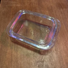 Vintage Pyrex Corning Clear Glass Refrigerator Dish 603-B 1.2L With 603-C Lid