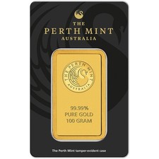 100 gram Gold Bar - The Perth Mint - 99.99 Fine in Sealed Assay 4397.69 per troy oz