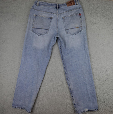Ecko Unltd Jeans Mens 38 (36x32) Blue Rhino-Cut Distressed Thrashed Denim Y2K