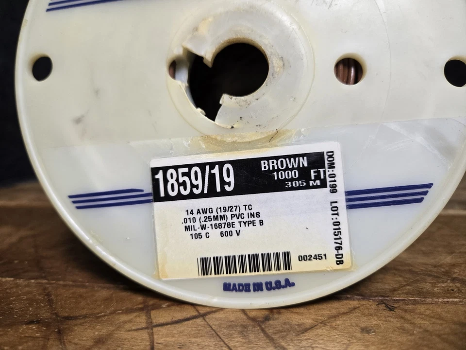 Провод альфа 1859/19 BR005 14 AWG 19/27 коричневый 600 В, 576 футов - Изображение 2 из 2