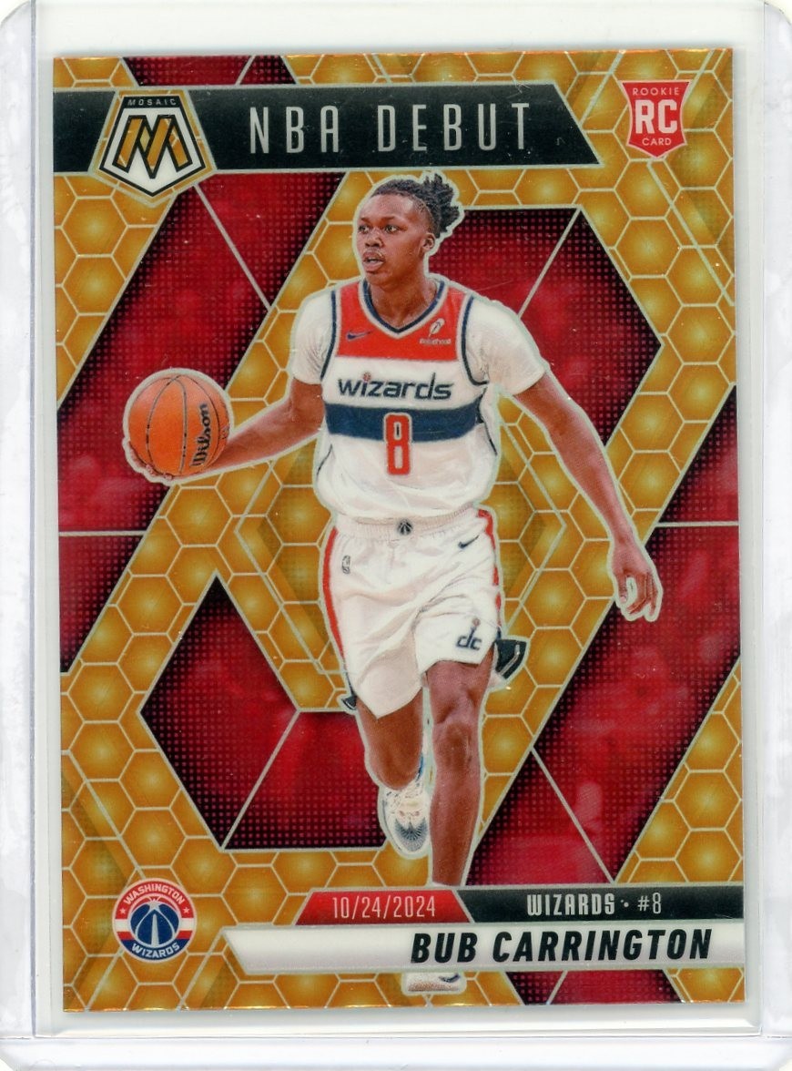 2024-25 Panini Mosaic Bub Carrington #259 RC Rookie Debut Honeycomb Case Hit SSP
