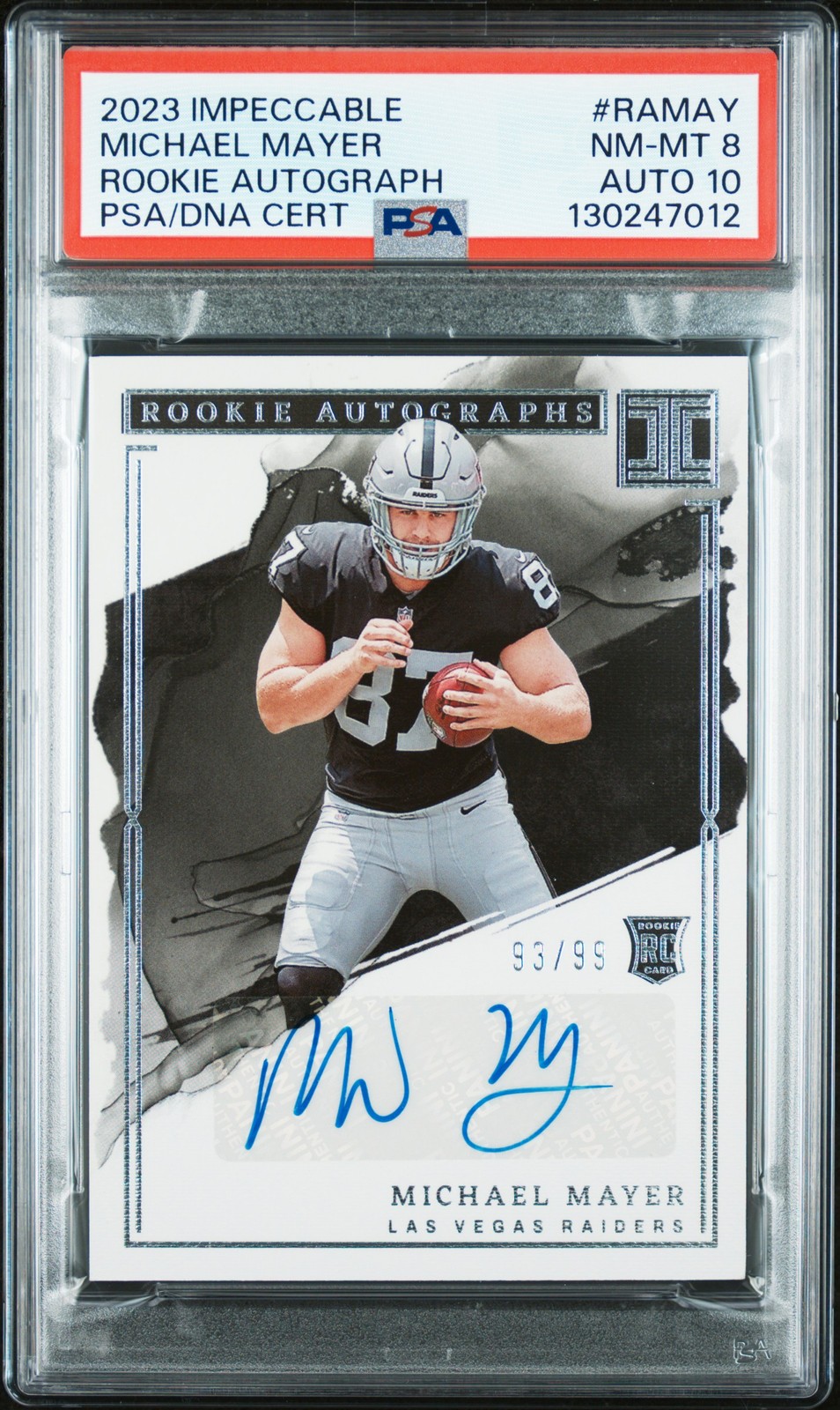 Michael Mayer Panini Impeccable Rookie Autographs #RAMAY Base