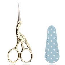 Small Craft 4.5Inch Embroidery Scissors with Artificial Leather Cover Stainle...