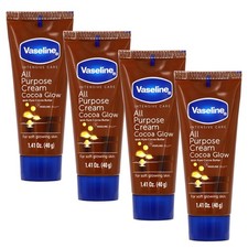 Vaseline All Purpose Cream Cocoa Glow 4-Pack   Pure Cocoa Butter, Each 1.41 Oz 