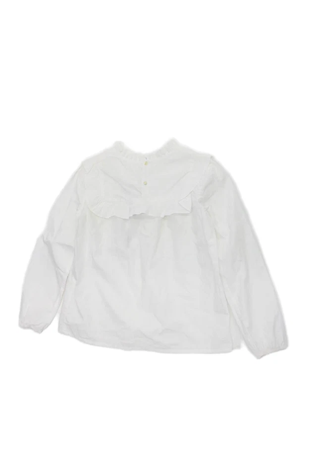 Camisa Jacadi Niños Niñas Volantes Mangas Largas Blanco Algodón Talla 12 Foto 2 de 4