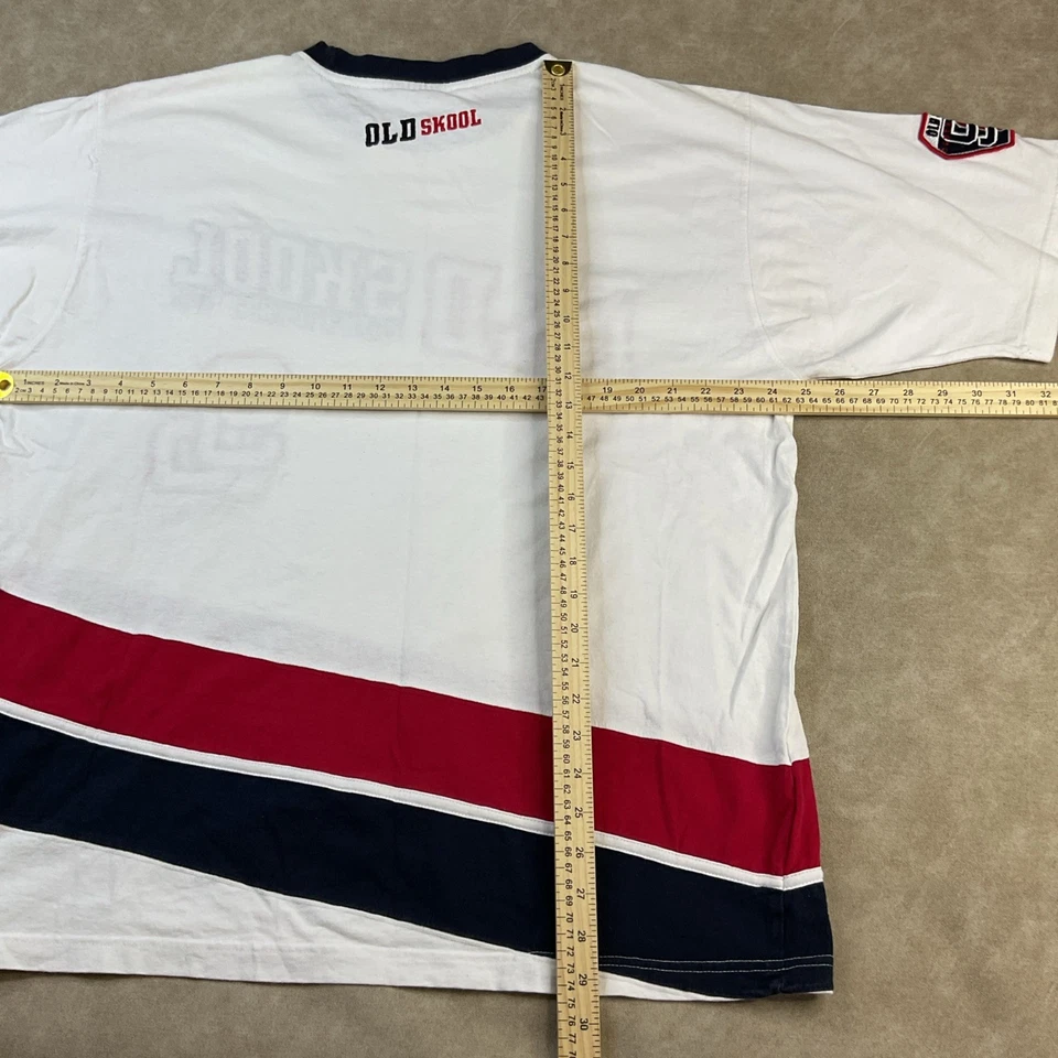 Vintage Old Skool T-Shirt Y2K Embroidered Logos Retro Short Sleeve Men Sz L - Image 4 of 4