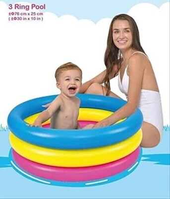 3 Ring Planschbecken Kristall Blau Gelb Kinderpool Kinder Spielbecken
