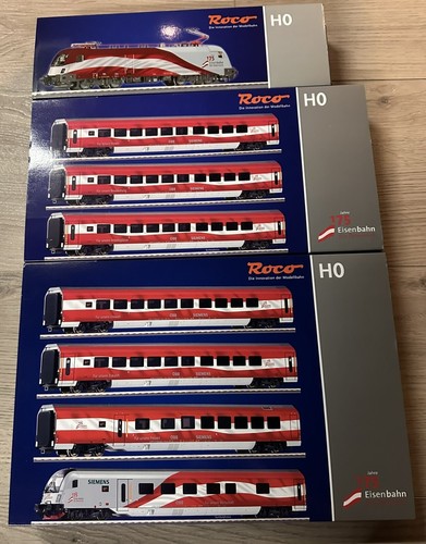 Roco 64113 64116 72459 ÖBB Railjet Taurus komplettes Set HO OVP rar 175 Jahre