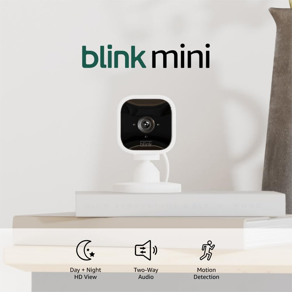 Mini - Compact Indoor Plug-In Smart Security Camera, 1080P HD Video, Night Visio