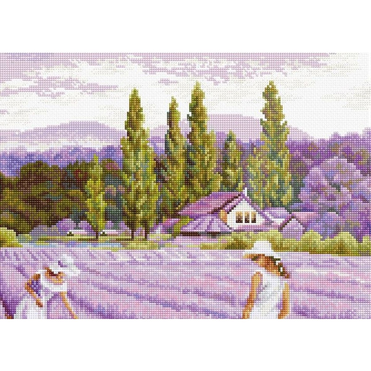 Luca-S BU5008 Champ De Lavande Kit Point De Croix