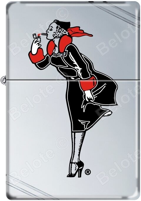 Zippo Windy Girl Black and Red Vintage High Polish Chrome Windproof Lighter New. Available Now for 24.00