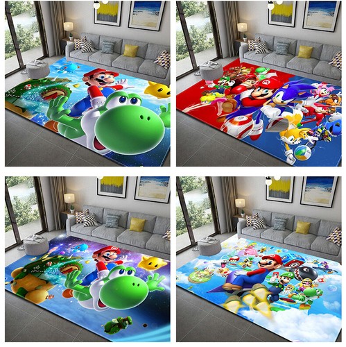 Kids 3D Super Mario Home Rug Living Room Bedroom Area Rug Carpet Floor Mats Gift - Picture 2 of 23