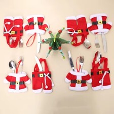 Table Dinner Decoration Home Party Cutlery Holder Bag Christmas Fork Knife 2pcs