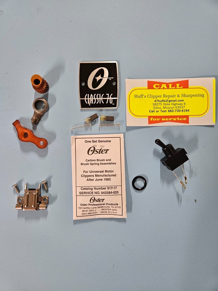 Oster Classic 76 Clipper Repair Parts Kit , Brush, Switch Gear, Hinge