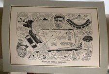 1990 SPORTING NEWS CHICAGO CUBS WRIGLEY FIELD LITHO PRINT BY AMADEE