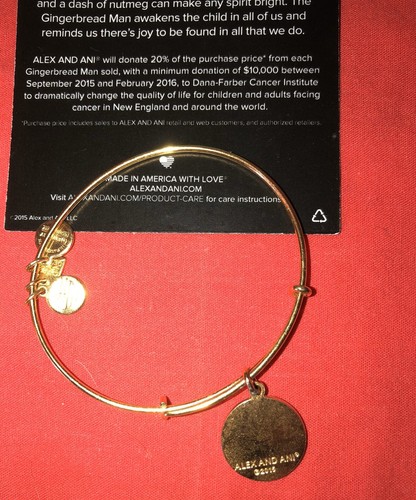 ALEX & ANI RED GINGERBREAD MAN GOLD TONE BRACELET STORYBOOK NOSTALGIC MAGIC - Picture 8 of 9