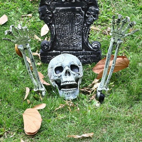 Party Halloween Dekoration Skelett Knochen realistische Gartenpfähle gruseliges Skelett - Bild 2 von 19