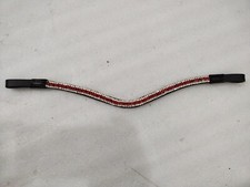 Fashionable Three Row Red Crystal Stone Leather Bridle Brow Band For Horse