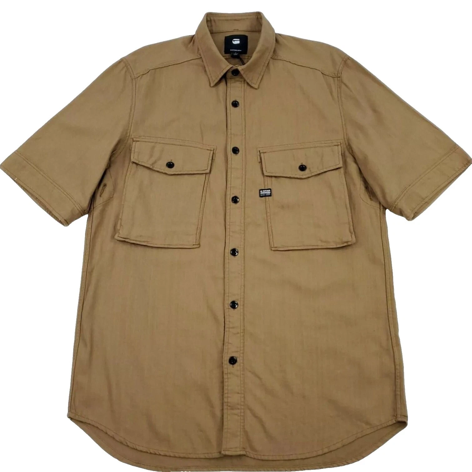 Camisas para hombre G-Star informales de algodón liso abotonadas