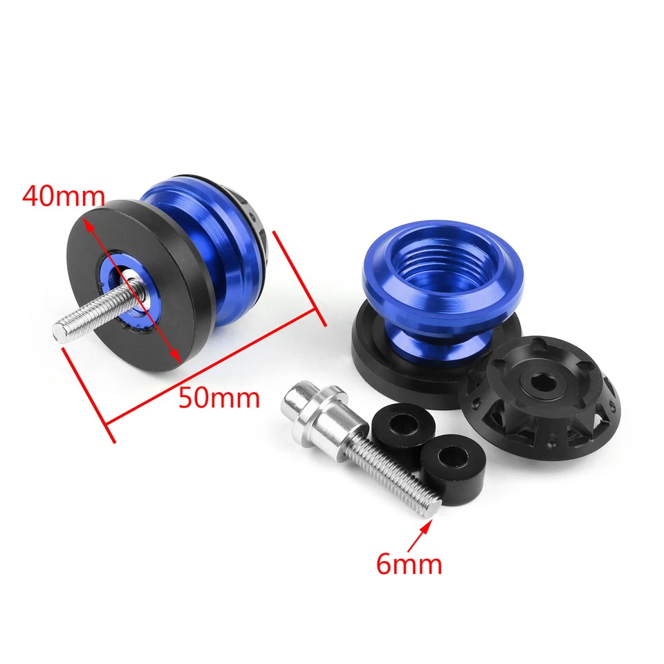 CNC 6mm Swingarm Sliders Spools For Yamaha YZF R1 R6 R6S FZ6 FZ8 XJR 1300 US - Image 4 of 4