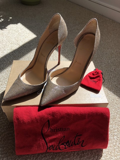 christian louboutin gold pumps