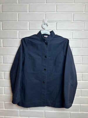 Arket Women s Cotton Jacket Size 42 Very Rare Luxury Blazer Dark Blue
