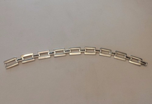 Damen Sterling Silber 925 Armband MARKASITEN offen rechteckig Glieder SIGNIERT LAND - Bild 5 von 12