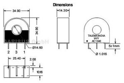 Talema AC-1010 Stromwandler Current Transformer für 50/60Hz 1000/1 10A #B3