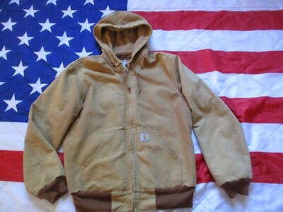 ECHTE ORIGINAL CARHARTT WIP USA American WORKERS JACKE MANTEL KHAKI HELLBRAUN MEDIUM