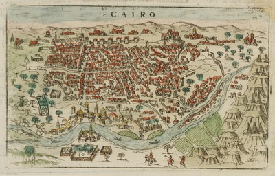 VALEGIO (*1560) nach HOGENBERG (*1535), Vogelschauplan Cairo, um 1595, KSt.