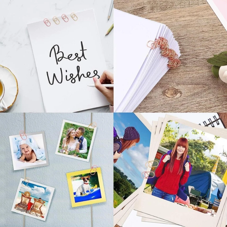 Mini Paper Clips Metal Heart Love Scrapbook Rose Gold Clip Small Copper Pegs Peg - image 2 of 4