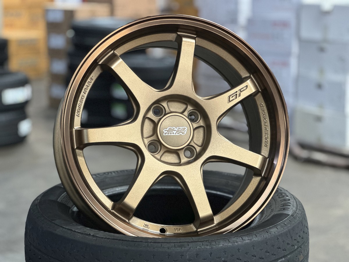 F1PANA SPORT RACINGINCホイールセット 16インチ New 16x7J 4x100 4 pcs Mugen GP Design BRONZE (4 Wheel) Honda Fit