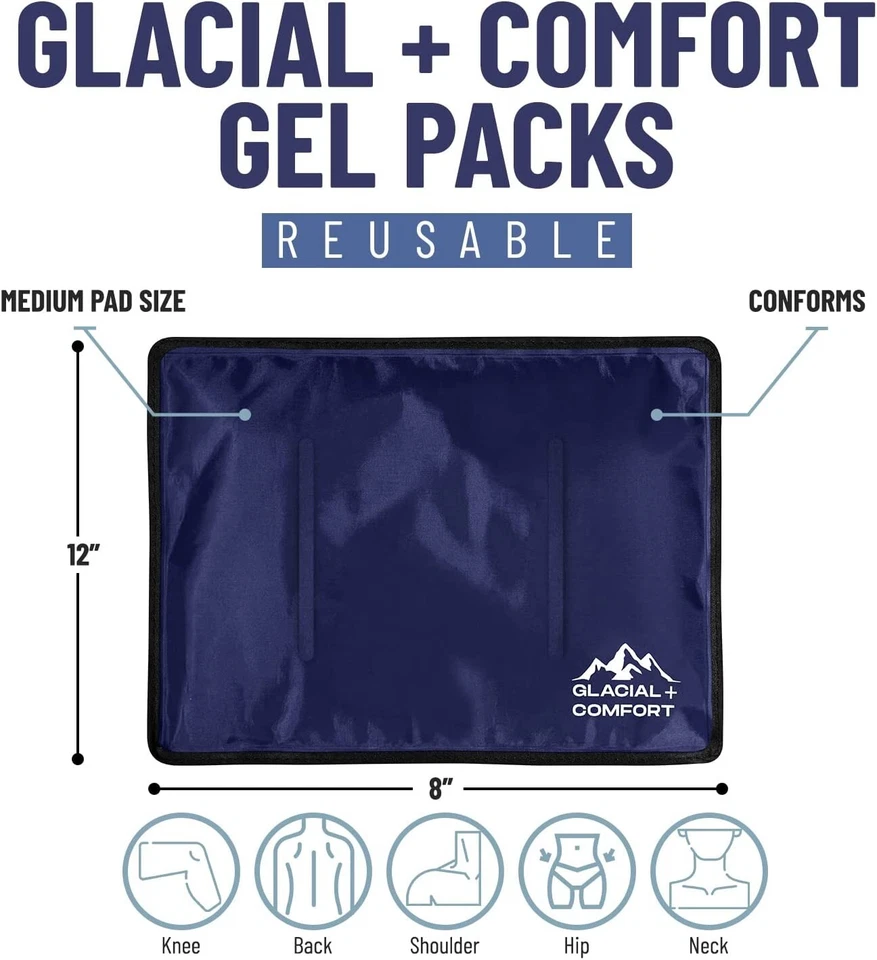 Gel Ice Pack for Back Pain Reusable Cold Pads Flex Technology 12" x 8" - Image 2 of 4