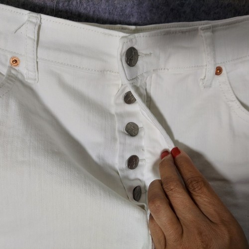 Jessica Simpson Shorts 16 White High Waist Cut Off Denim Stretch Button Fly Jean - Picture 4 of 12