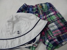 Janie and Jack boys 3-6 Months Shorts and Nautical Linen Bucket Hat SEE PHOTOS