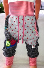 Pumphose mit Applikation "Schnecke"Gr.86/92 Sweat Unikat Handmade Ein Hingucker