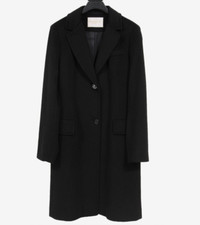 Fleurette Womens Overcoat Us 10 Black Wool Loro Piana Long Coat Trench Jacket