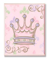 The Kids Room By Stupell Crown With Fleur De Lis On Pink Background Rectangle Wa on sale The Kids Room By Stupell Crown With Fleur De Lis On Pink Background Rectangle Wa on sale
