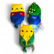 Cepia Cats Vs Pickles Lot of 3 Sorghum Farmer Cuke Corny Cat Beanbag Plush Toys