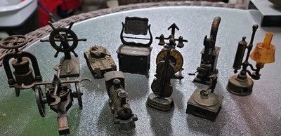 Vintage Diecast Metal Miniature Pencil Sharpener Lot 11 Antique Copper Finish