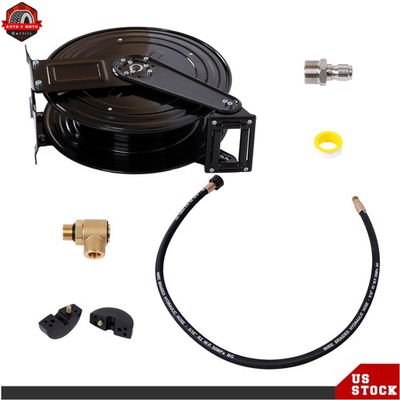 #ad 4000 PSI Pressure Washer Hose Reel 50ft with Swivel Arm 3 8quot; NPT Outlet Pipe $137.45