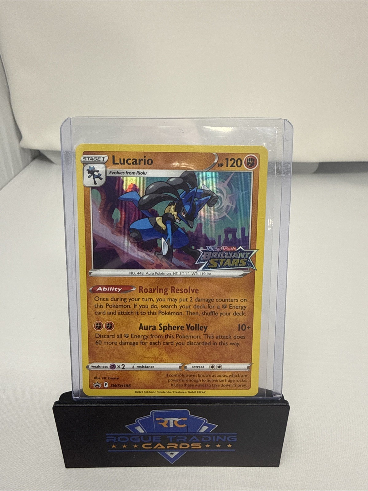 Lucario - SWSH186 - Pokemon Sword & Shield Promo PreRelease Holo Rare Card NM