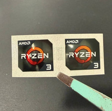 2 x AMD RYZEN 3 Sticker Label Decal 19mm x 17mm