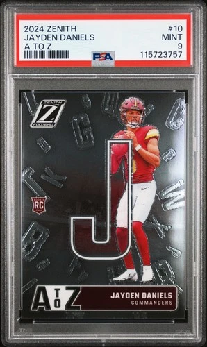 2024 PANINI ZENITH A TO Z #10 JAYDEN DANIELS ROOKIE RC PSA 9