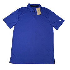 NEW Nike Dri-Fit Tour Jacquard Blue Golf Polo Shirt Men's Medium Lightweight