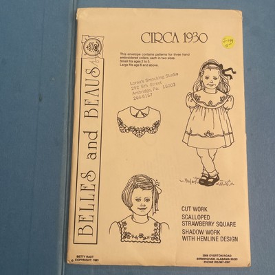 Belles Beaus Circa 1930 hand embroidery collars for children patterns cut work