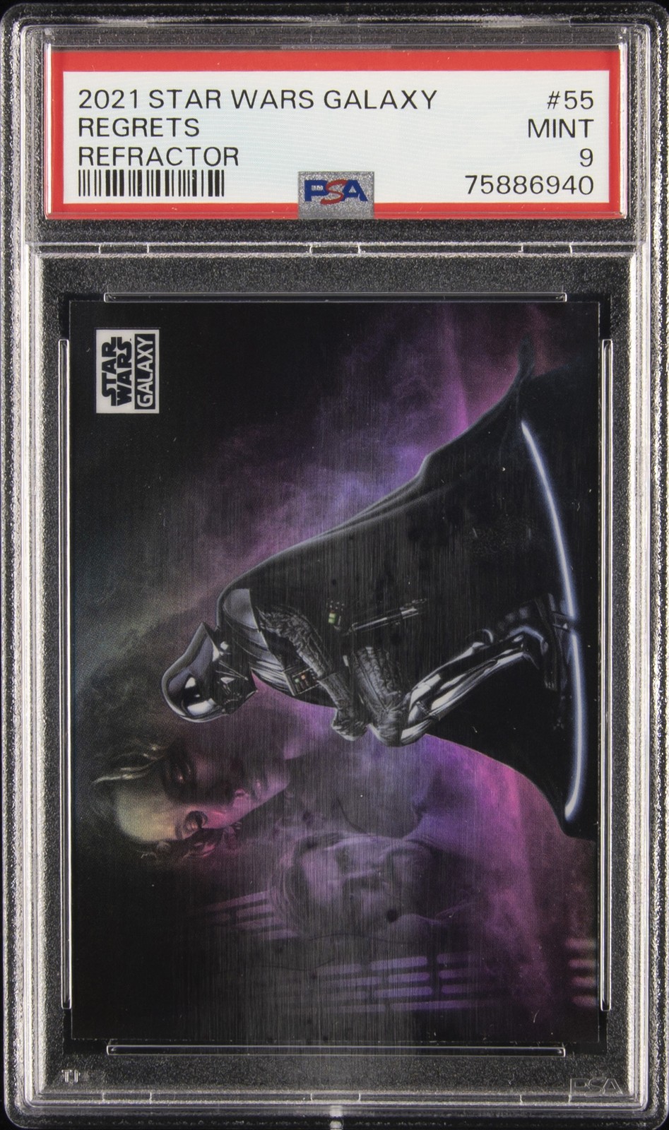 2021 TOPPS CHROME STAR WARS GALAXY REFRACTOR #55 REGRETS PSA 9