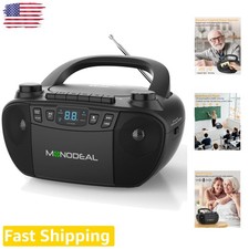 Bluetooth Boombox CD Cassette Player AM FM Radio Retro Portable