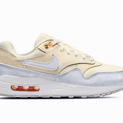 Nike Air Max 1 Unisex Kids Sneakers Beige/White Mesh US 4.5Y DZ3307-102