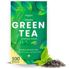 Organic Green Tea 100 Tea Bags Organic Tea From Single Origin Eco-Friend...